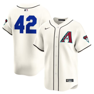 Men's Arizona Diamondbacks Blank Nike Cream Home 2025 Jackie Robinson Day Limited Jersey