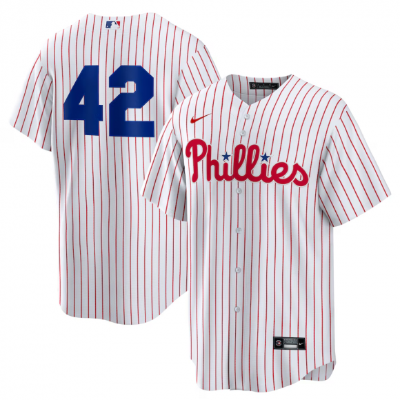 Men's Philadelphia Phillies Nike White Home 2025 Jackie Robinson Day Replica Jersey