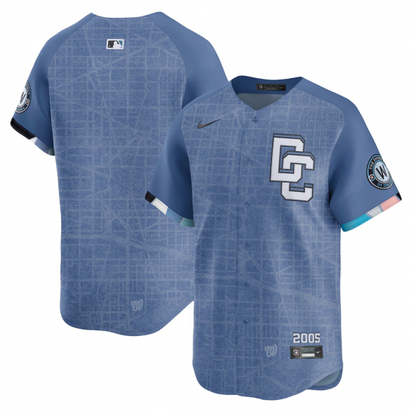 Men's Washington Nationals Blank Nike Blue 2025 City Connect Limited Jersey
