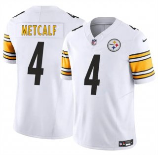 Youth Pittsburgh Steelers #4 DK Metcalf White 2024 F.U.S.E. Vapor Untouchable Limited Football Stitched Jersey