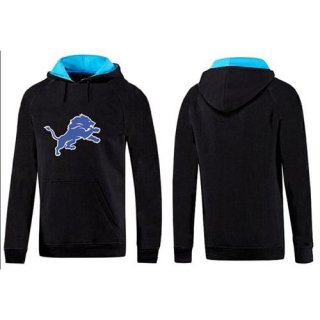Detroit Lions Logo Pullover Hoodie Black & Blue