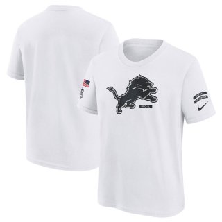 Youth Detroit Lions Nike White 2024 Salute To Service T-Shirt