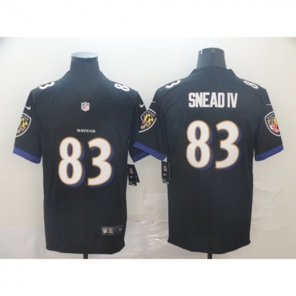 Men's Baltimore Ravens #83 Willie Snead IV Black Vapor Untouchable NFL Jersey