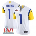 Men's Los Angeles Rams #1 DeSean Jackson 2022 White Super Bowl LVI Vapor Limited Stitched Jersey