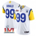 Men's Los Angeles Rams #99 Aaron Donald White 2022 With C Patch Super Bowl LVI Vapor Limited Jersey