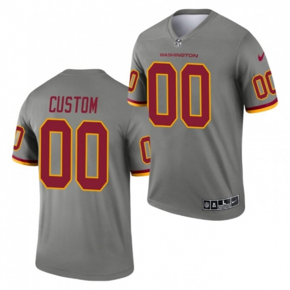 Men's Washington Football Team ACTIVE PLAYER Custom 2021 Gray Inverted Legend Stitched Jersey