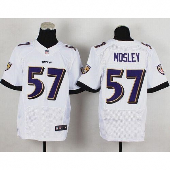 Nike Ravens #57 C.J. Mosley White Men's Stitched NFL New Elite Jersey