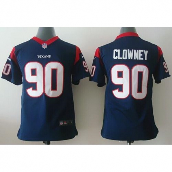 Nike Texans #90 Jadeveon Clowney Navy Blue Team Color Youth Stitched NFL Elite Jersey