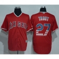 Angels of Anaheim #27 Mike Trout Red USA Flag Fashion Stitched MLB Jersey