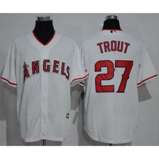 Angels of Anaheim #27 Mike Trout White New Cool Base Stitched MLB Jersey