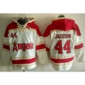 Angels of Anaheim #44 Reggie Jackson White Sawyer Hooded Sweatshirt MLB Hoodie