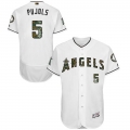 Angels of Anaheim #5 Albert Pujols White Flexbase Authentic Collection 2016 Memorial Day Stitched MLB Jersey
