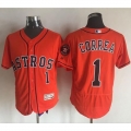 Astros #1 Carlos Correa Orange Flexbase Authentic Collection Stitched MLB Jersey