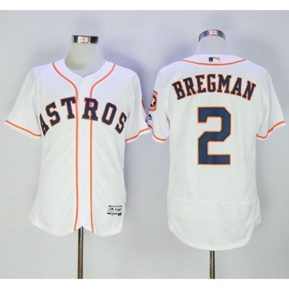Astros #2 Alex Bregman White Flexbase Authentic Collection Stitched MLB Jersey