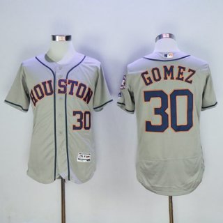 Astros #30 Carlos Gomez Grey Flexbase Authentic Collection Stitched MLB Jersey