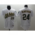 Athletics #24 Rickey Henderson White Flexbase Authentic Collection Stitched MLB Jersey