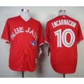Blue Jays #10 Edwin Encarnacion Red Canada Day Stitched MLB Jersey