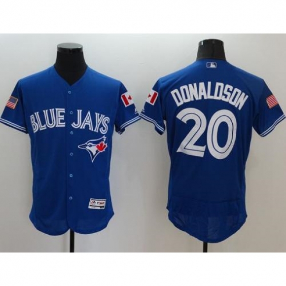 Blue Jays #20 Josh Donaldson Blue Fashion Stars & Stripes Flexbase Authentic Stitched MLB Jersey