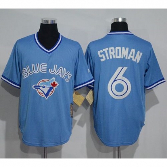 Blue Jays #6 Marcus Stroman Light Blue Cooperstown Throwback Stitched MLB Jersey
