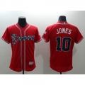 Braves #10 Chipper Jones Red Flexbase Authentic Collection Stitched MLB Jersey