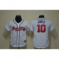 Braves #10 Chipper Jones White Cool Base Stitched Youth MLB Jersey