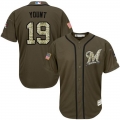 Brewers #19 Robin Yount Green Salute to Service Stitched MLB Jersey