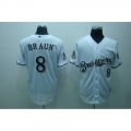 Brewers #8 Ryan Braun Stitched White MLB Jersey