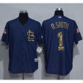 Cardinals #1 Ozzie Smith Denim Blue Salute to Service Stitched MLB Jersey
