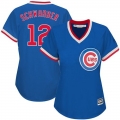 Cubs #12 Kyle Schwarber Blue Cooperstown Women's Stitched MLB Jersey