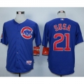 Cubs #21 Sammy Sosa Blue Alternate Cool Base Stitched MLB Jersey