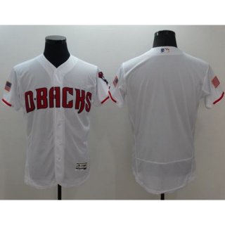 Diamondbacks Blank White Fashion Stars & Stripes Flexbase Authentic Stitched MLB Jersey