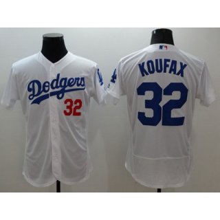 Dodgers #32 Sandy Koufax White Flexbase Authentic Collection Stitched MLB Jersey