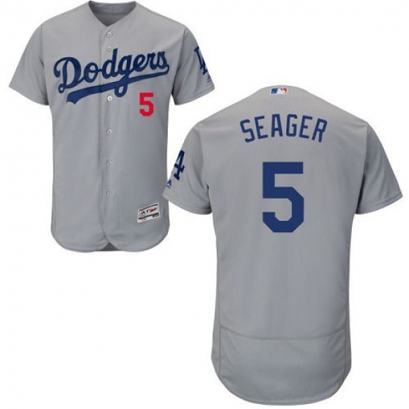 Dodgers #5 Corey Seager Grey Flexbase Authentic Collection Stitched MLB Jersey
