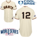 Giants #12 Joe Panik Cream Home Cool Base W/2014 World Series Patch Stitched MLB Jersey