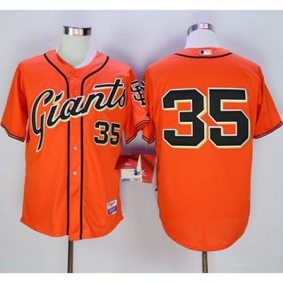 Giants #35 Brandon Crawford Orange Alternate Cool Base Stitched MLB Jersey