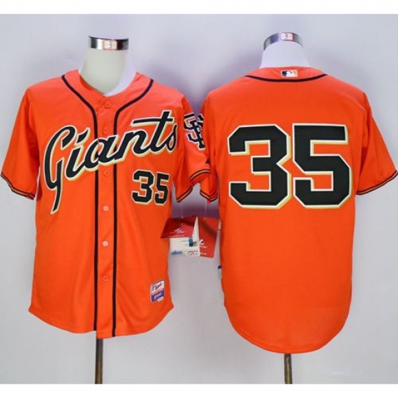Giants #35 Brandon Crawford Orange Alternate Cool Base Stitched MLB Jersey