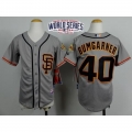 Giants #40 Madison Bumgarner Grey Road 2 Cool Base W/2014 World Series Patch Stitched Youth MLB Jersey