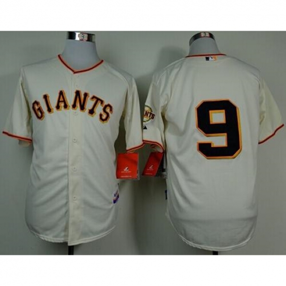 Giants #9 Brandon Belt Cream Cool Base Stitched MLB Jersey