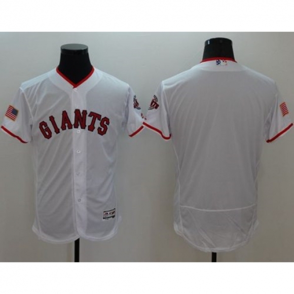 Giants Blank White Fashion Stars & Stripes Flexbase Authentic Stitched MLB jerseys