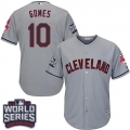 indians #10 Yan Gomes Grey Road 2016 World Series Bound Stitched Youth MLB Jersey