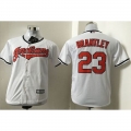 indians #23 Michael Brantley White Cool Base Stitched Youth MLB Jersey