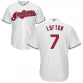 indians #7 Kenny Lofton White New Cool Base Stitched MLB Jersey