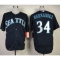 Mariners #34 Felix Hernandez Navy Blue Cool Base Stitched MLB Jersey