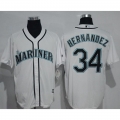 Mariners #34 Felix Hernandez White New Cool Base Stitched MLB Jersey