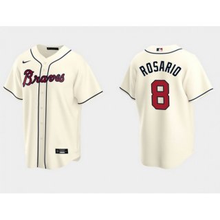 Men's Atlanta Braves #8 Eddie Rosario Cream Cool Base Stitched Jersey