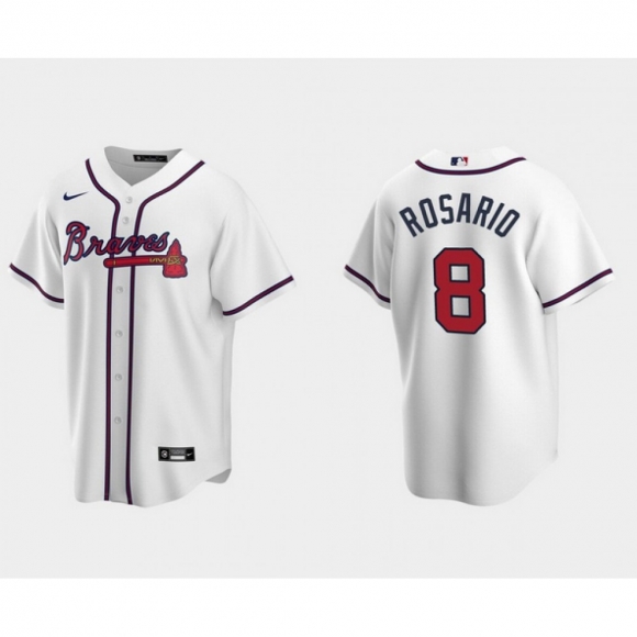 Men's Atlanta Braves #8 Eddie Rosario White Cool Base Stitched Jersey