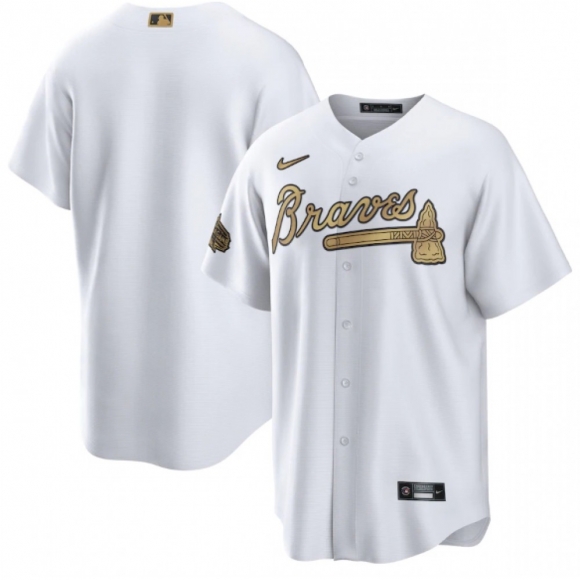 Men's Atlanta Braves Blank 2022 All-Star White Cool Base Stitched Baseball Jersey