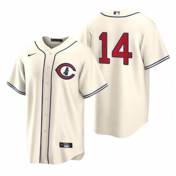 Men's Chicago Cubs #14 Ernie Banks 2022 Cream Field of Dreams Cool Base Stitched Baseball Jersey