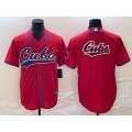 Men's Chicago Cubs Red Team Big Logo Cool Base Stitched Jersey