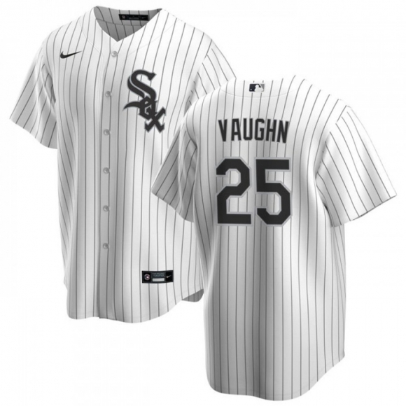 Men's Chicago White Sox #25 Andrew Vaughn White Cool Base Stitched Jersey